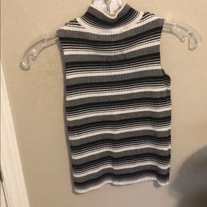 Striped turtleneck-like tank